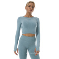 Custom 2021 seamless back hollow eco friendly yoga wear private label fitness yoga suit set